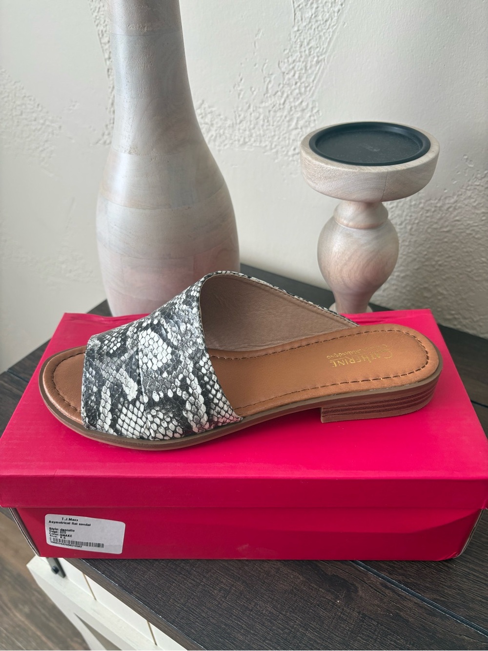 Slide Sandal - Snake Print Black/White